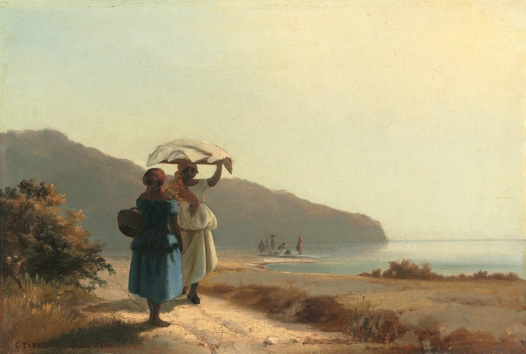 Dos mujeres conversando junto al mar, Saint Thomas, Antillas Danesas, 1856. National Gallery of Art, Washington.